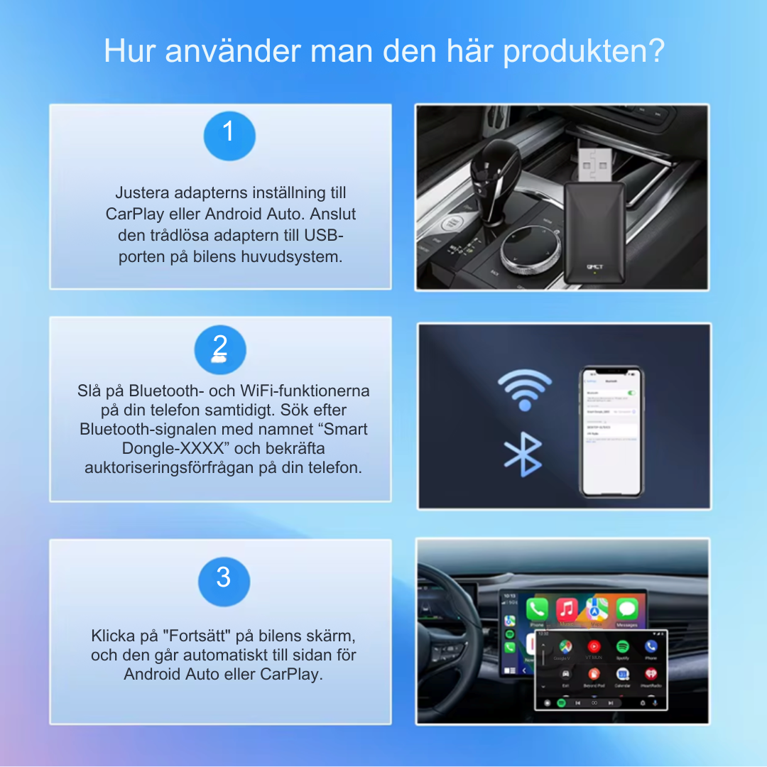 CarLinker™ - Trådlös CarPlay & Android Auto Adapter