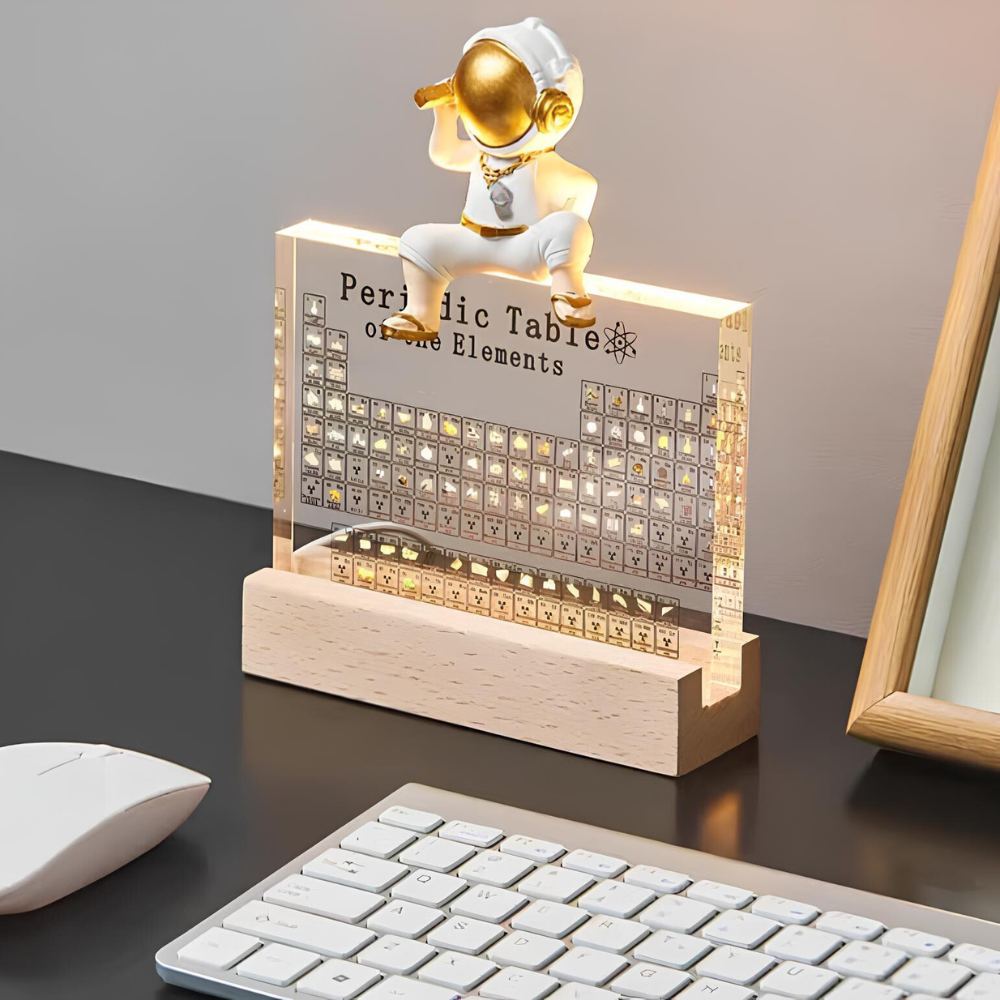 Elementix – Periodiskt System Display med Ställ och LED-lampa